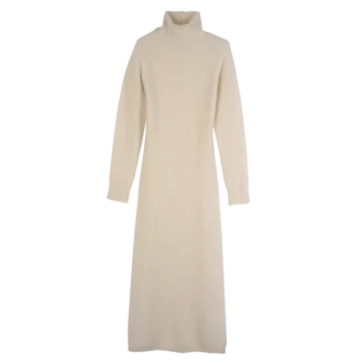Elfenbein – Langes Strickkleid