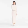 Elfenbein – Langes Strickkleid Elfenbein – Langes Strickkleid