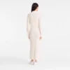 Elfenbein – Langes Strickkleid Elfenbein – Langes Strickkleid