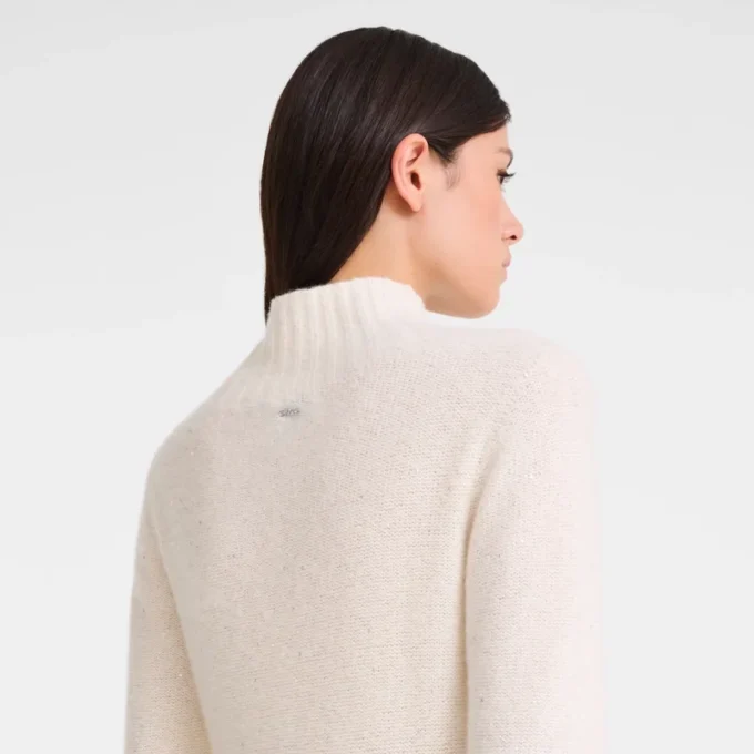 Elfenbein – Langes Strickkleid Elfenbein – Langes Strickkleid