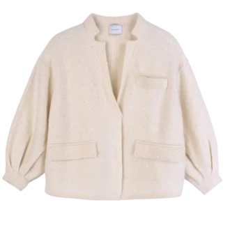 Elfenbein – Strick-Kimonojacke