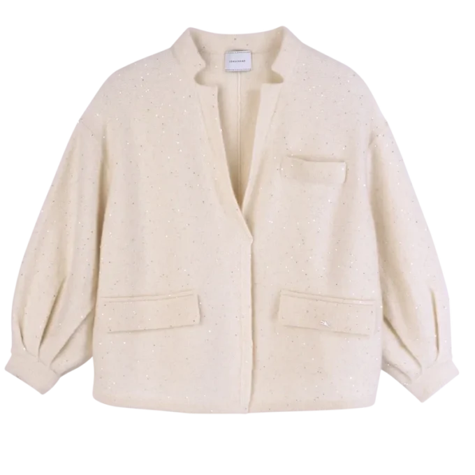 Elfenbein – Strick-Kimonojacke Elfenbein – Strick-Kimonojacke