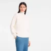 Elfenbein – Strickpullover mit hohem Kragen Elfenbein – Strickpullover mit hohem Kragen