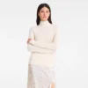 Elfenbein – Strickpullover mit hohem Kragen Elfenbein – Strickpullover mit hohem Kragen