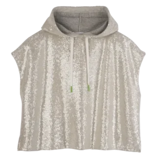 Elfenbein – Sweatshirt mit Pailletten