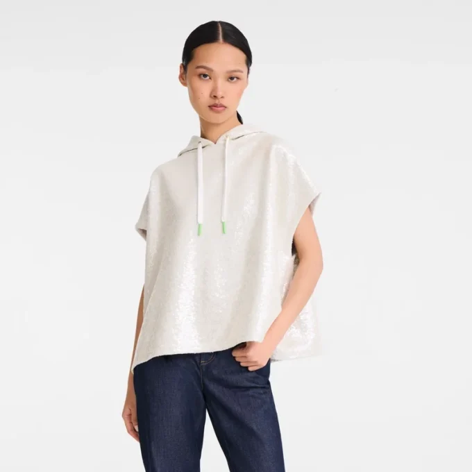 Elfenbein – Sweatshirt mit Pailletten Elfenbein – Sweatshirt mit Pailletten