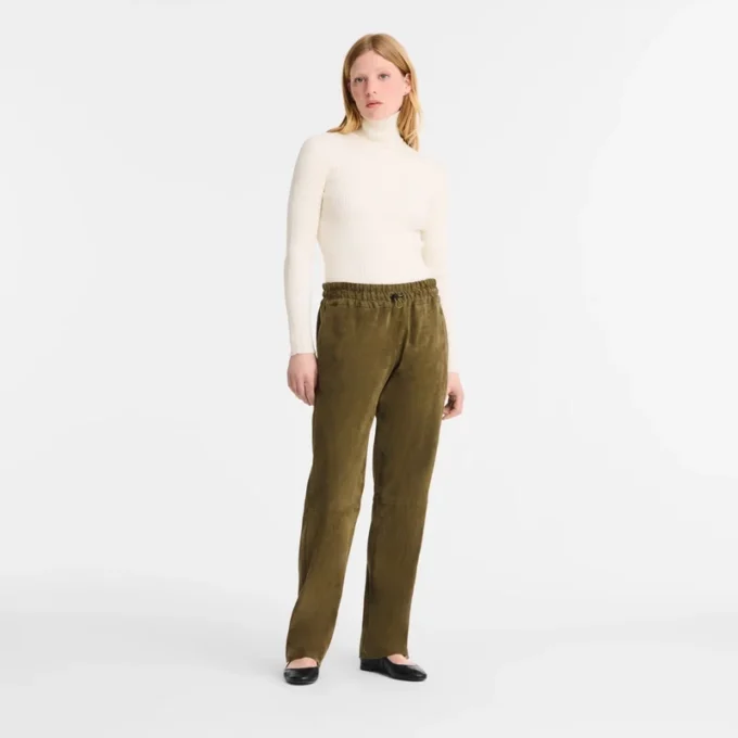 Gerade geschnittene Lederhose
