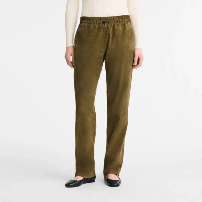 Gerade geschnittene Lederhose