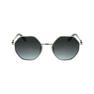 Gold/Blau – Sonnenbrille aus Metall
