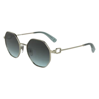 Gold/Blau – Sonnenbrille aus Metall