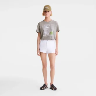 Weiß – Gabardine-Shorts