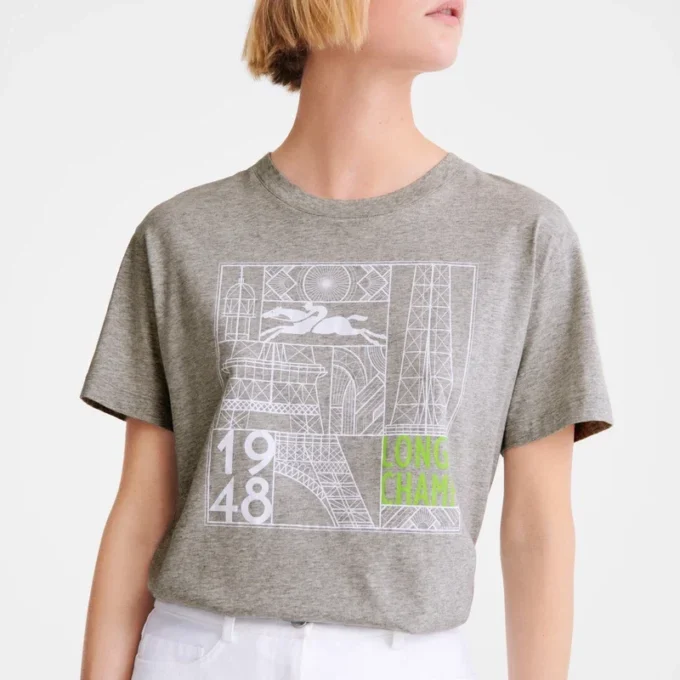 Grau – Bedrucktes Jersey-T-Shirt Grau – Bedrucktes Jersey-T-Shirt