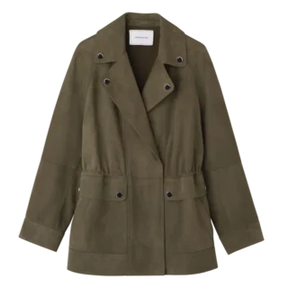 Khaki – Leder-Safarijacke