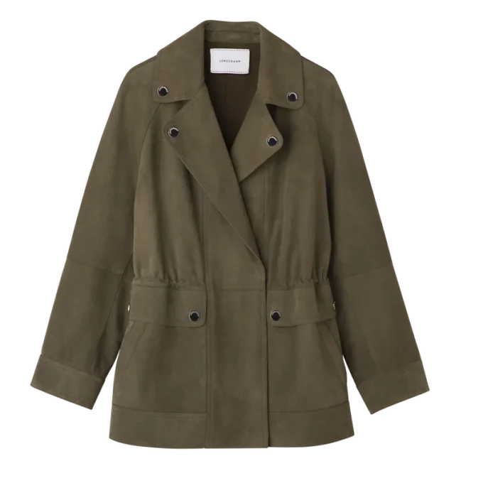 Khaki – Leder-Safarijacke Khaki – Leder-Safarijacke