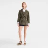 Khaki – Leder-Safarijacke Khaki – Leder-Safarijacke