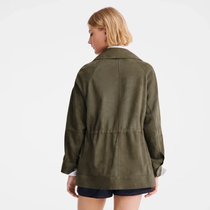 Khaki – Leder-Safarijacke Khaki – Leder-Safarijacke
