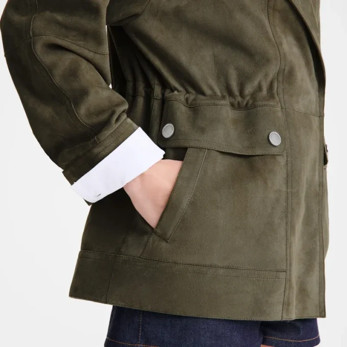 Khaki – Leder-Safarijacke Khaki – Leder-Safarijacke