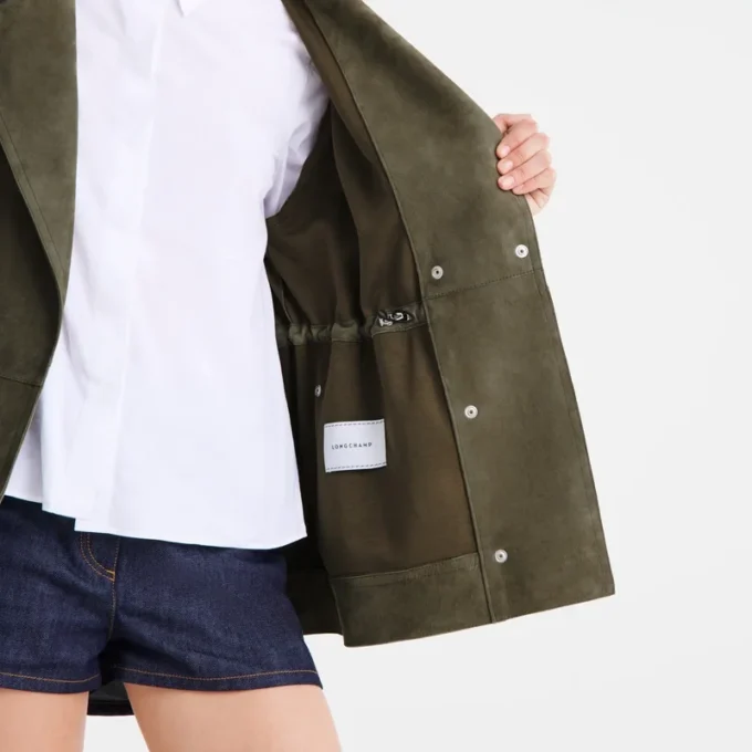 Khaki – Leder-Safarijacke Khaki – Leder-Safarijacke