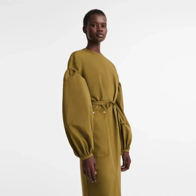 Khaki – Popeline-Kleid Khaki – Popeline-Kleid