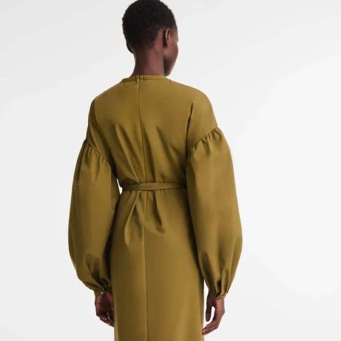 Khaki – Popeline-Kleid Khaki – Popeline-Kleid