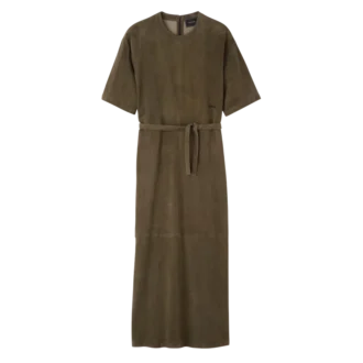Langes Lederkleid