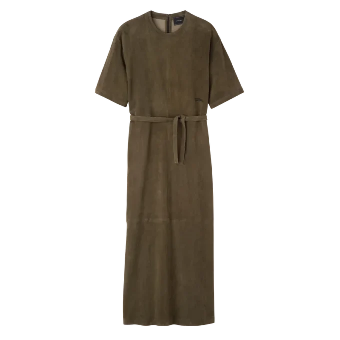 Langes Lederkleid