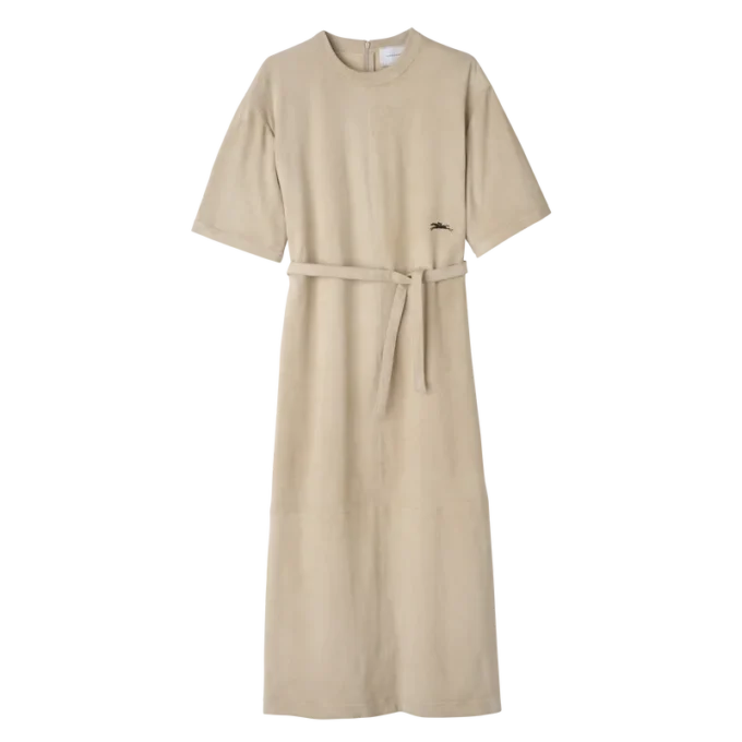 Langes Lederkleid