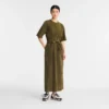 Langes Lederkleid