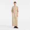 Langes Lederkleid