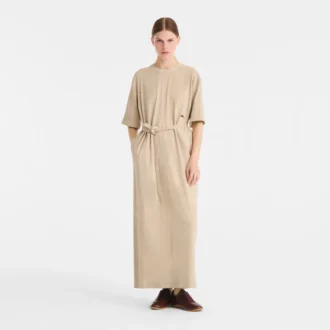 Langes Lederkleid