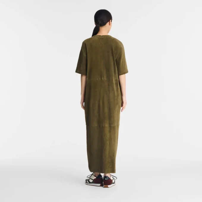 Langes Lederkleid