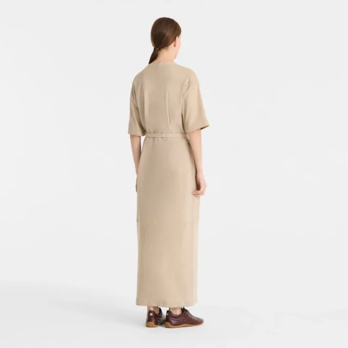 Langes Lederkleid