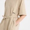 Langes Lederkleid
