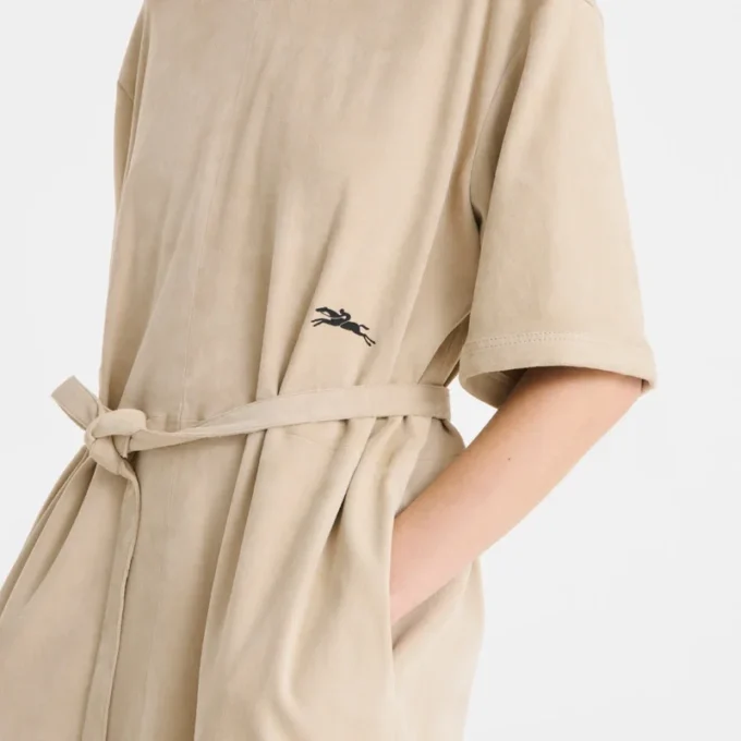 Langes Lederkleid