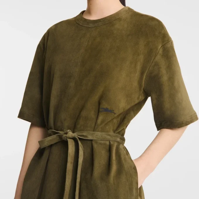 Langes Lederkleid