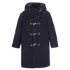 Marineblau – Dufflecoat aus doppelseitigem Wollstoff
