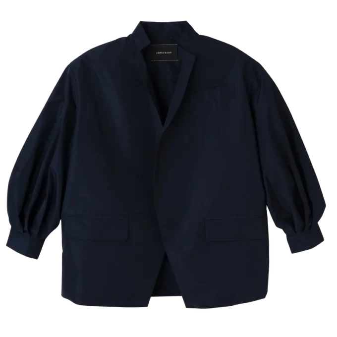 Marineblau – Kimonojacke aus technischem Taft