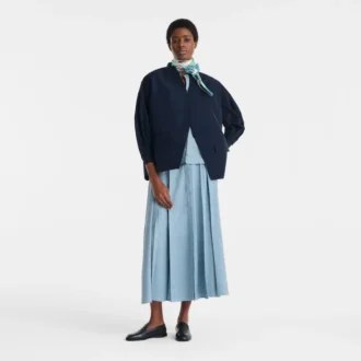 Marineblau – Kimonojacke aus technischem Taft