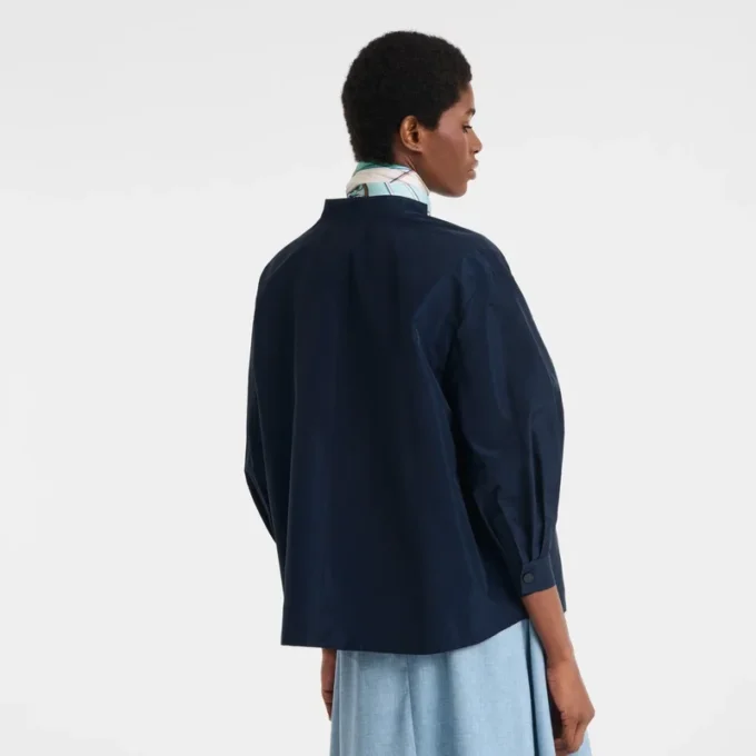 Marineblau – Kimonojacke aus technischem Taft