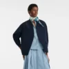 Marineblau – Kimonojacke aus technischem Taft