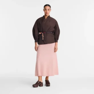 Mocha – Kimonojacke aus technischem Taft
