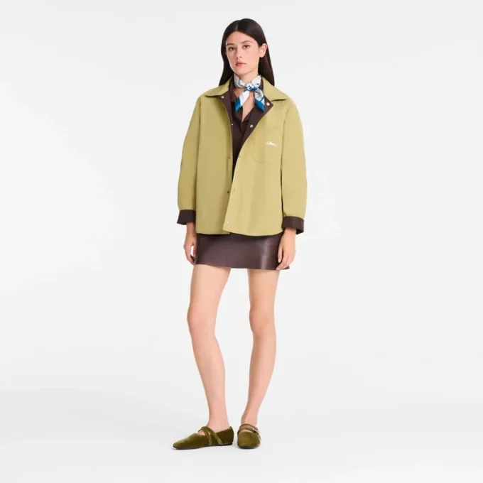 Mokka/Pistazie – Technische Taftjacke mit Wattierung