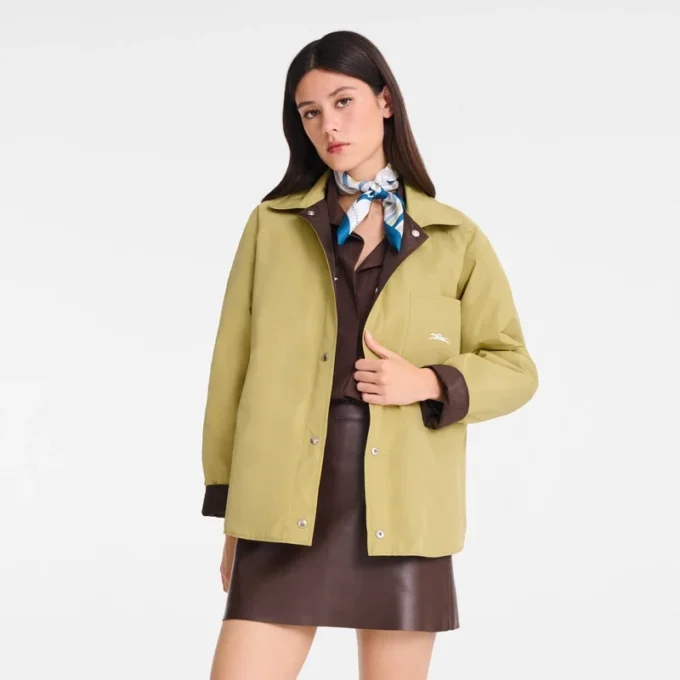 Mokka/Pistazie – Technische Taftjacke mit Wattierung