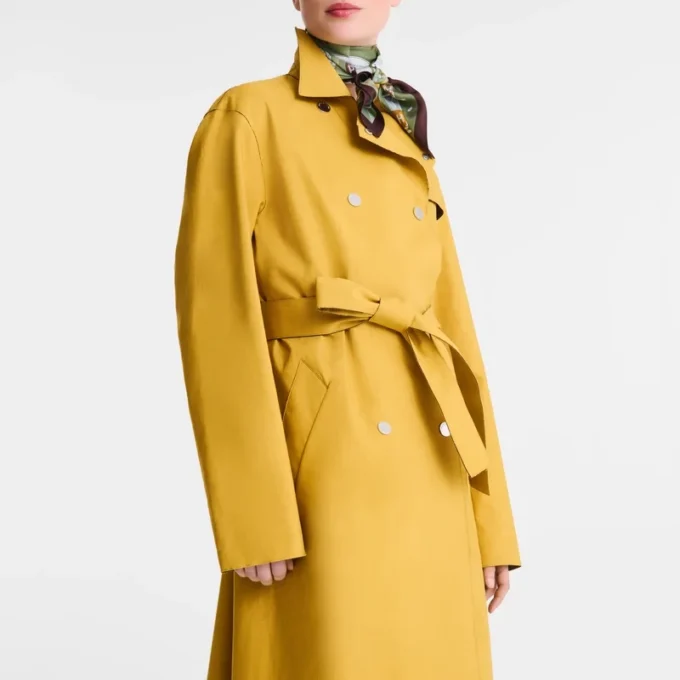 Muskat – Wasserabweisender Trenchcoat aus technischem Canvas