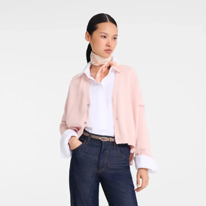Petal Pink – Kaschmir-Sommerstola mit Wellenmuster Petal Pink – Kaschmir-Sommerstola mit Wellenmuster