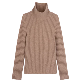Pink Tea – Strickpullover mit hohem Kragen