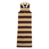 Pistazie/Burgunderrot – Gestreiftes Jersey-Polokleid