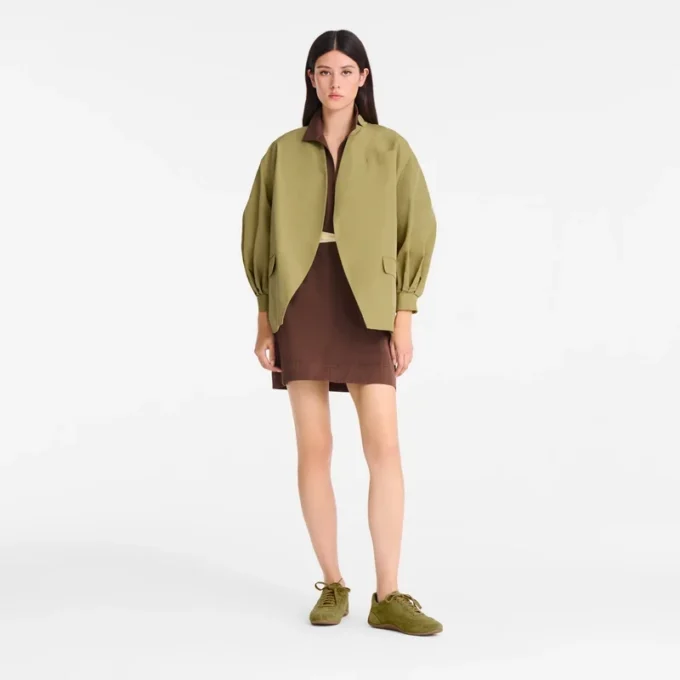 Pistazie – Kimonojacke aus technischem Taft