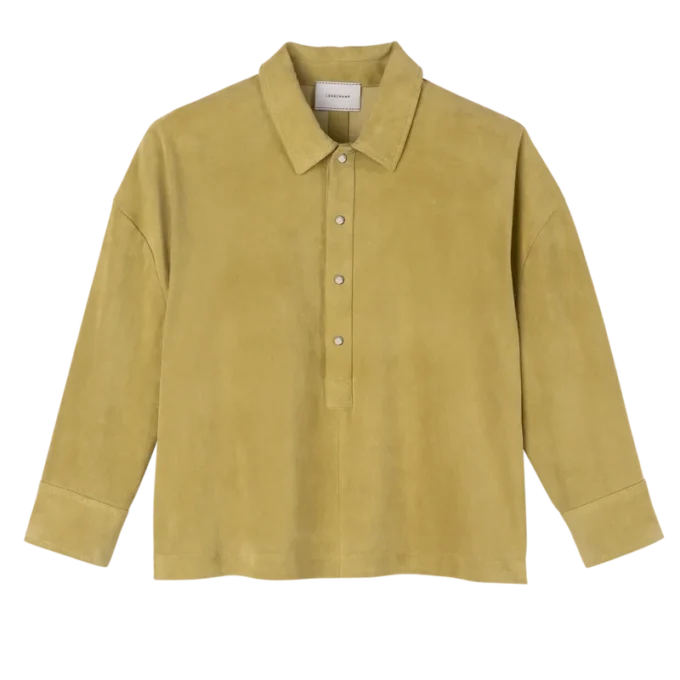 Pistazie – Leder-Poloshirt