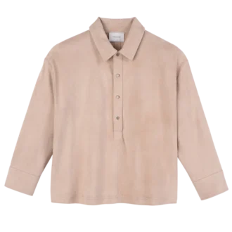 Rosa – Leder-Poloshirt